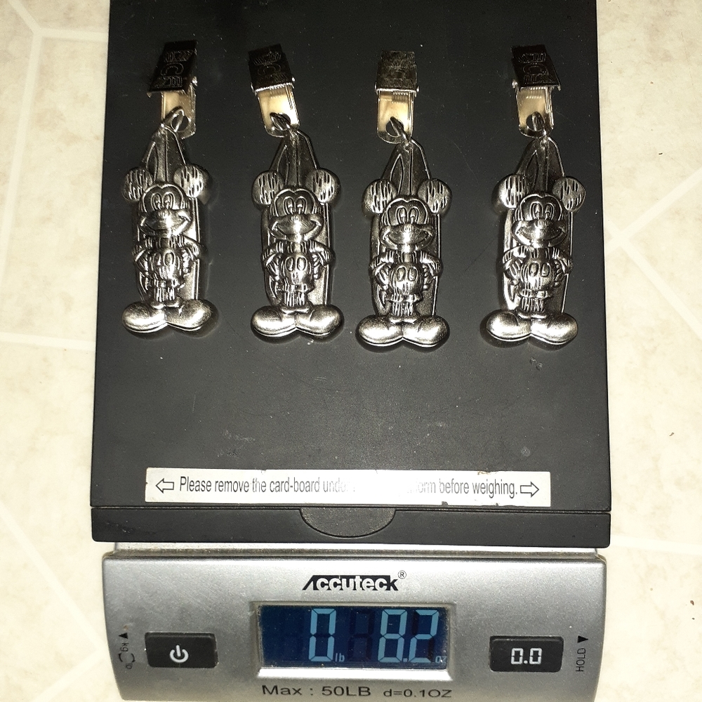 Four Silver Disney Mickey Mouse Tablecloth Weights